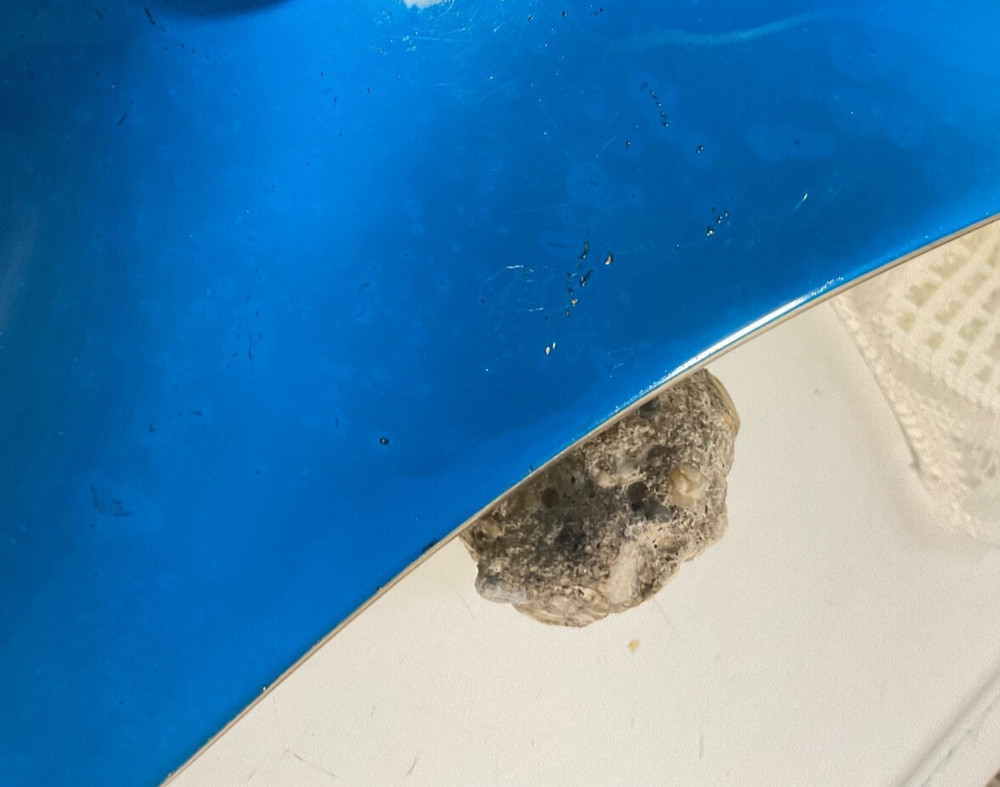 Reed & Barton 241 Color Glaze Turquoise Triangle Bowl-MCM