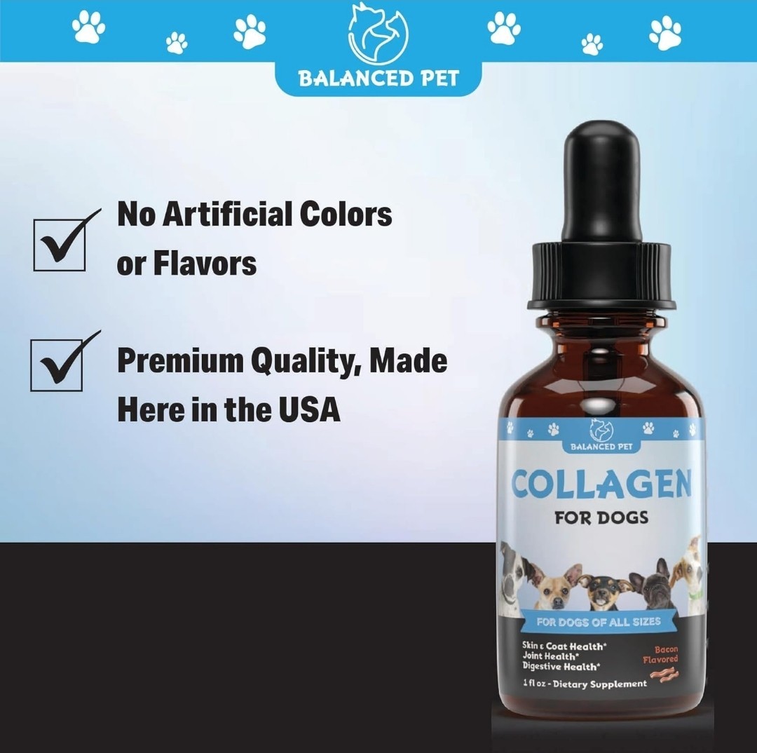 Collagen for Dogs - Skin and Coat for Dogs, Dog Liquid Collagen, Collagen for...