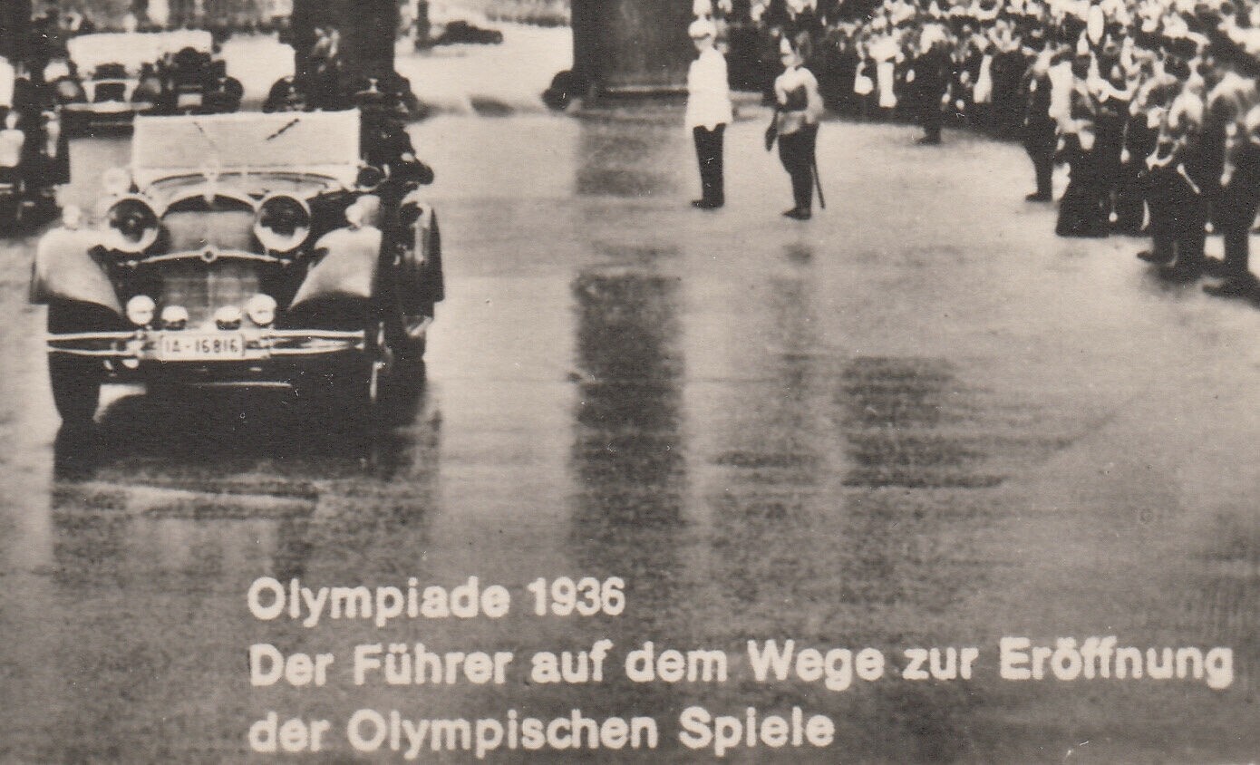 WWII German RPPC Real Photo Postcard General AH STAFF CAR Berlin 1936 Germany A