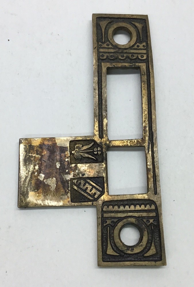 Antique Ornate Large Solid Brass Striker Plate Reversible…….[B1]