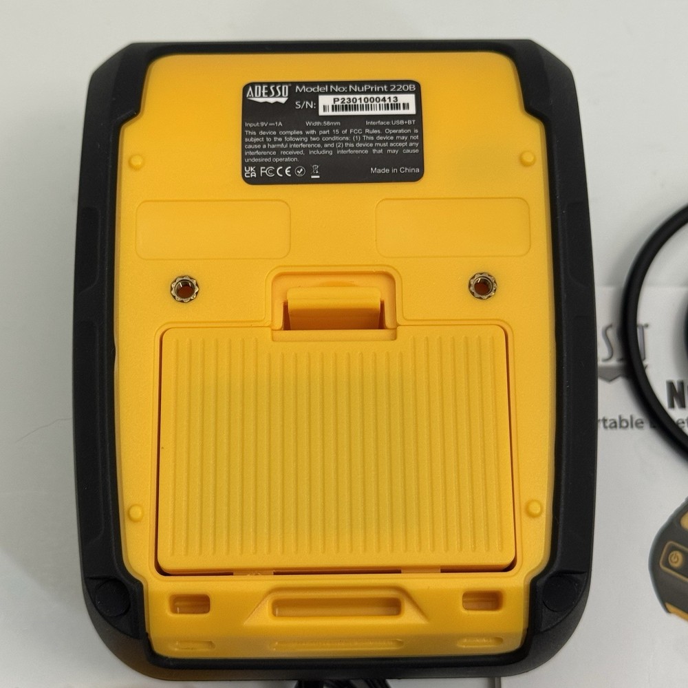 Adesso NuPrint 220B Portable Bluetooth Thermal Printer - 2" Used Untested