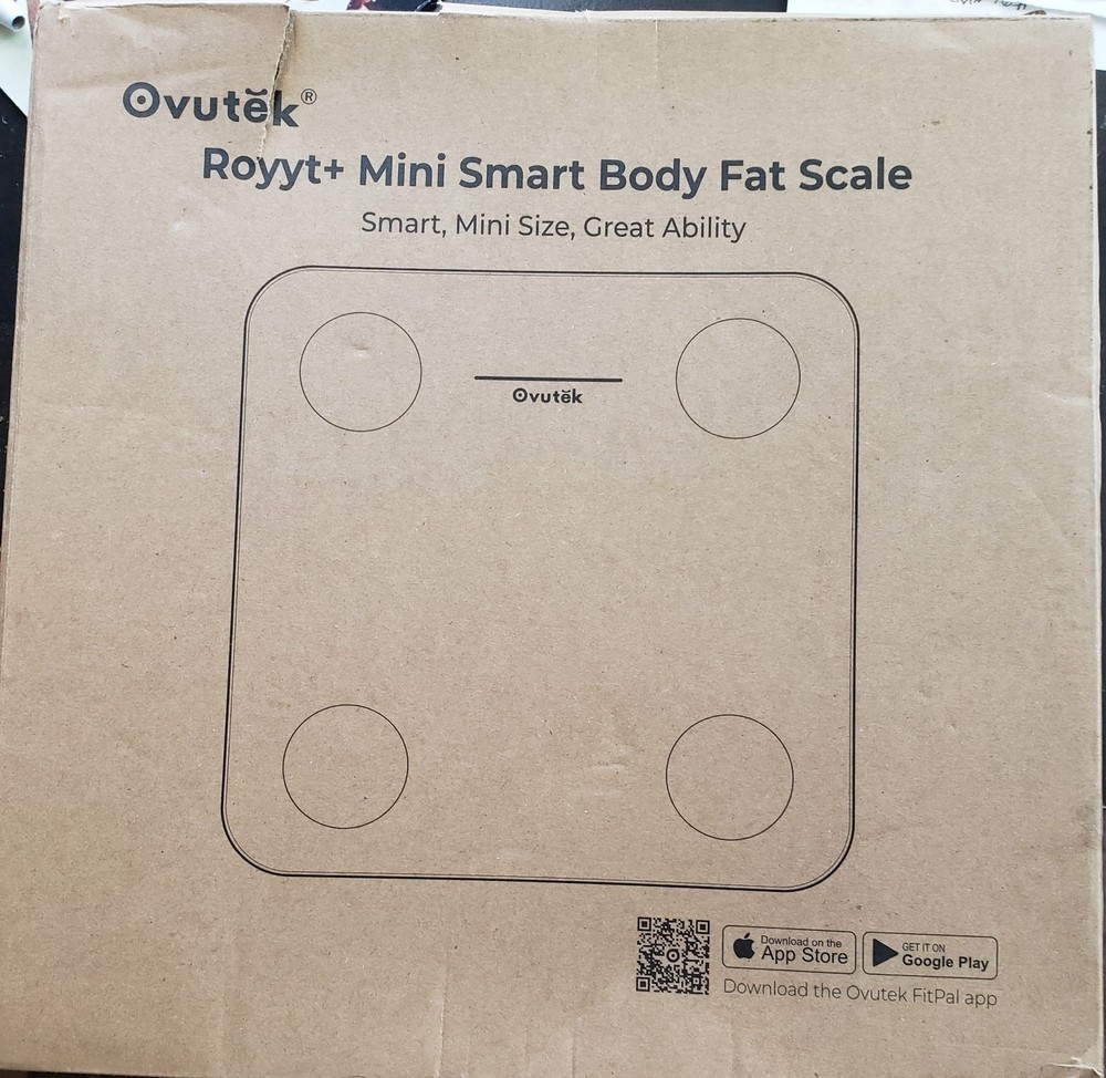 Ovutek Royyt+ Mini Smart Body Fat Scale White Digital Multi User iOS Android