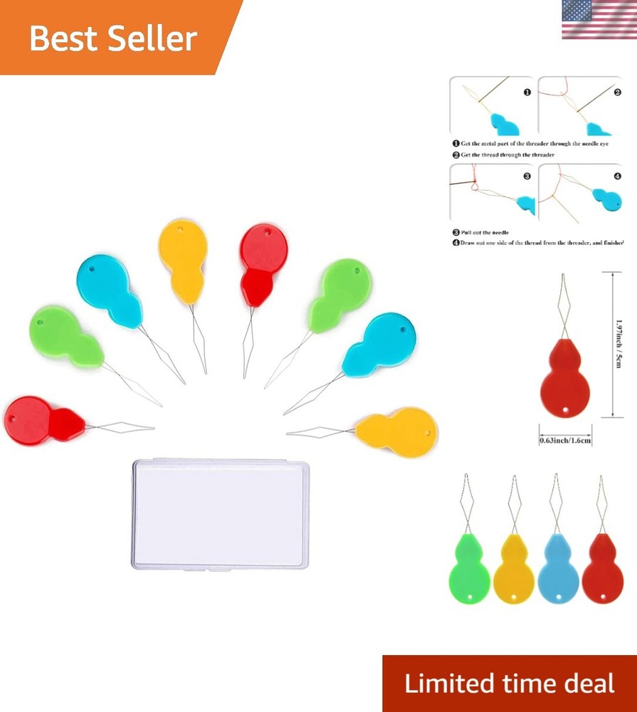 30 Pieces Gourd Shaped Plastic Needle Threaders, Plastic Wire Loop DIY Needle...
