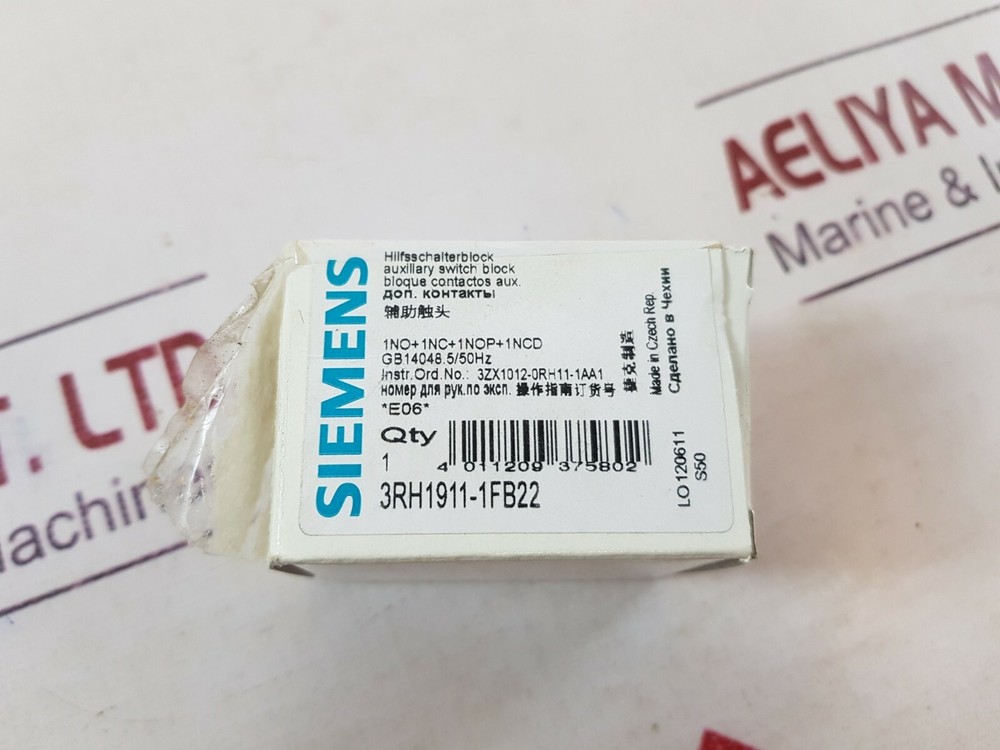 Siemens 3rh1911-1fb22 auxiliary switch block