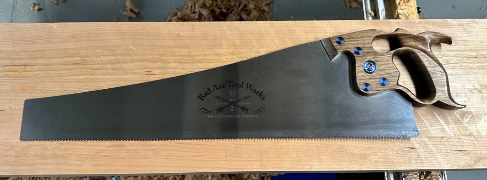 Bad Axe 22" Rip Hand Saw, Walnut Handle (Regular), New (No Box)