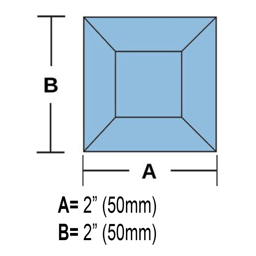 2" Blue Square Glass Bevel 10Pack
