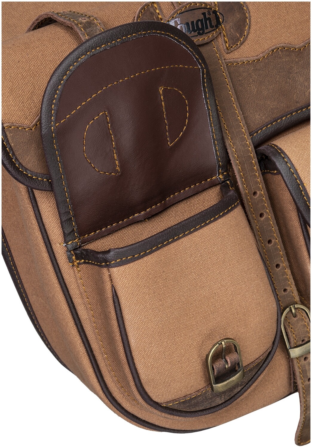 Western Saddle Canvas and Leather Trail Riding Saddle Bags - 3 Color Choices