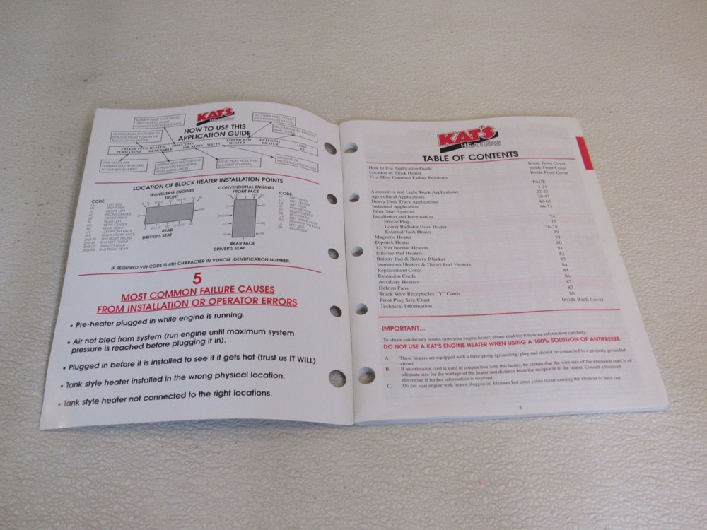 Five Star Manufacturing Group Inc Kat's Heaters 2013 Application Guide DC13