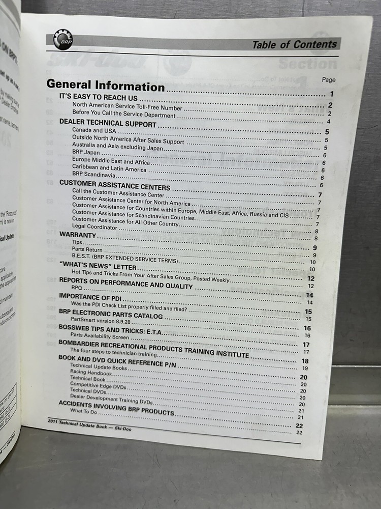 2011 SKI-DOO SNOWMOBILE TECHNICAL UPDATE BOOK MANUAL 219600049