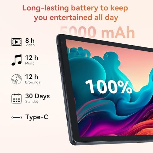 Tablet,10.1" Android 15 Tablet with Octa-core Processor 24GB RAM 128GB ROM HD