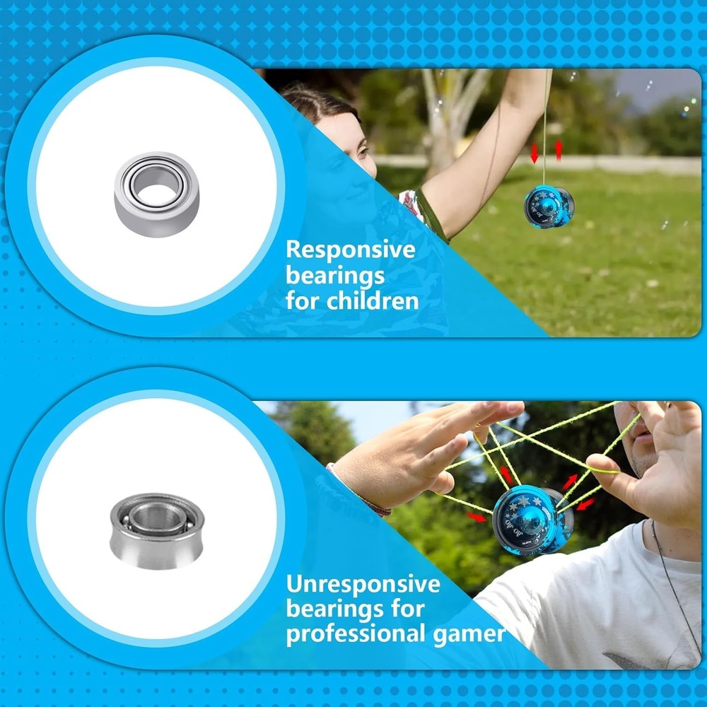 Responsive Yoyo Professional with Dual Function, with Replacement Bearing + 10 Y