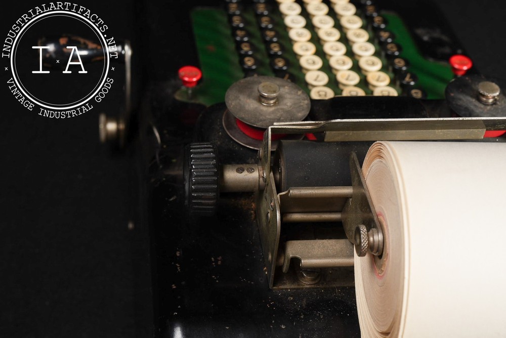 Vintage Mechanical Adding Machine with Paper Roll by Victor