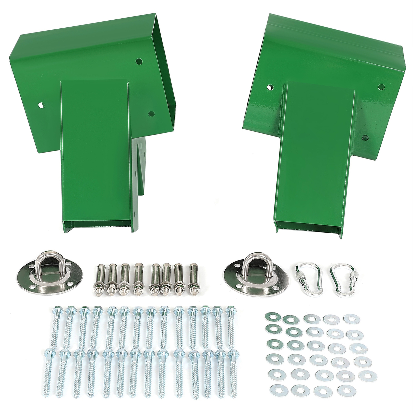 Brand New Pair 1-2-3 A-Frame Swing Set Brackets Complete Set 2 Brackets Green