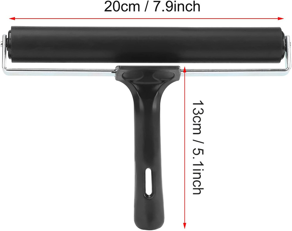 7.9In Paint Roller Rubber Roller, Brayer Rollers for Crafting, Hand Roller Silen