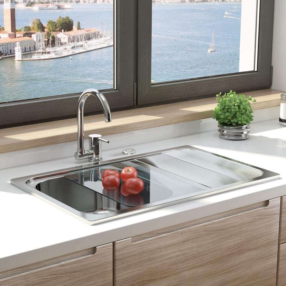 Air Activated Switch Button, Sink Top Stainless Steel Brushed Push Airbutton ...