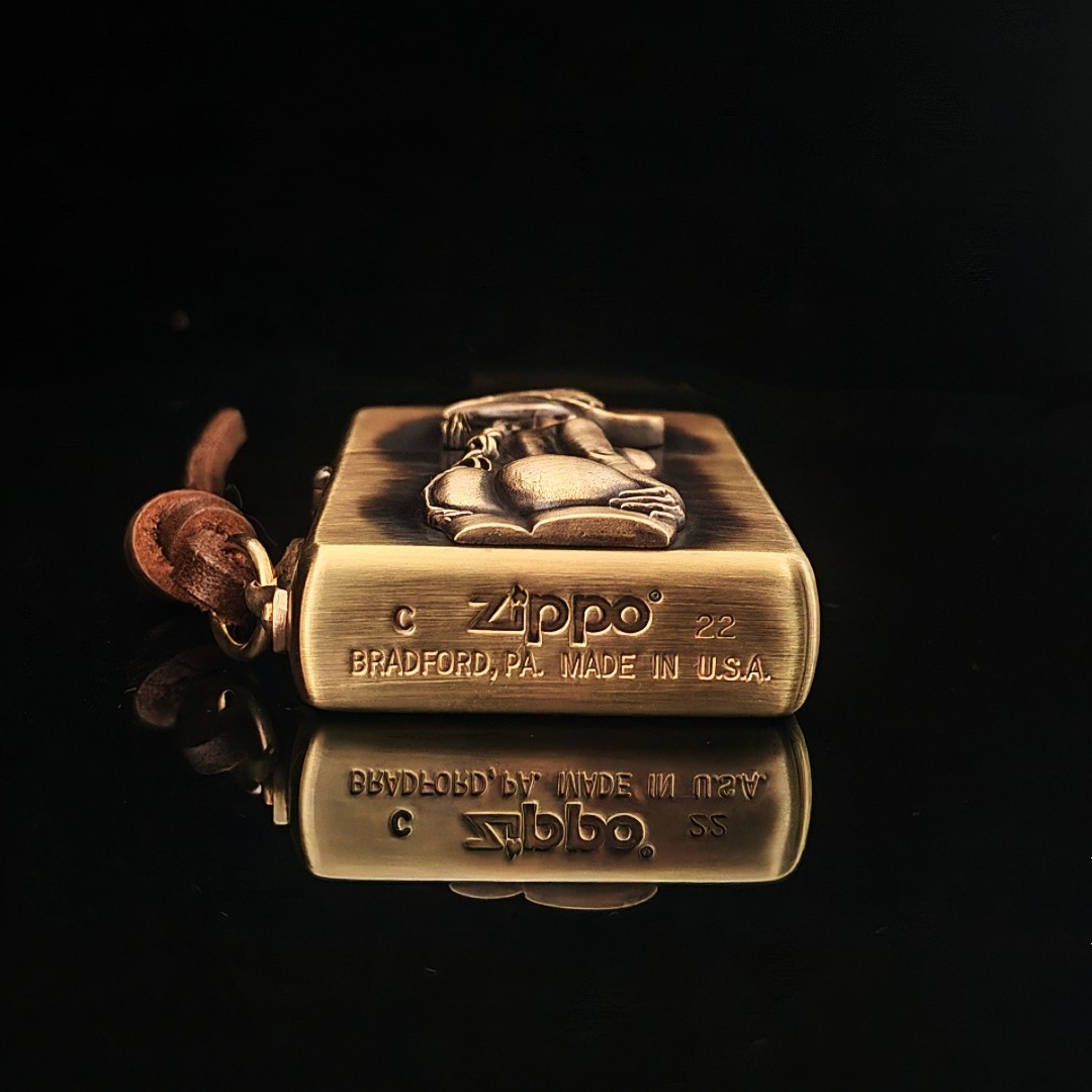 Pin Up Cowgirl Zippo Emblem with Keychain Gift For Him