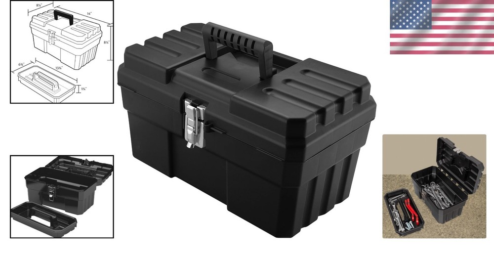 Compact 14" Plastic Toolbox Organizer