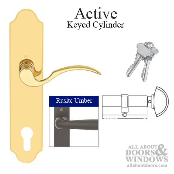 HOPPE Munchen M112PL/3965N Multi-Point Handle Set Active Keyed Rustic Umber