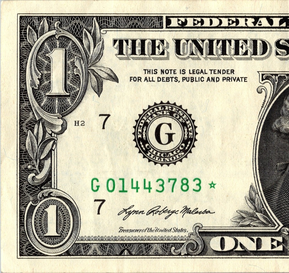 2021 G Star note 1 dollar bill Regular Run