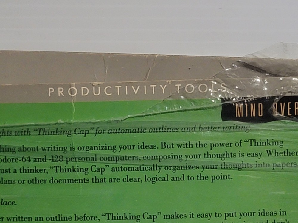 Thinking Cap The Outline Processor by Broderbund for C64 - C128 RARE. UNTESTED