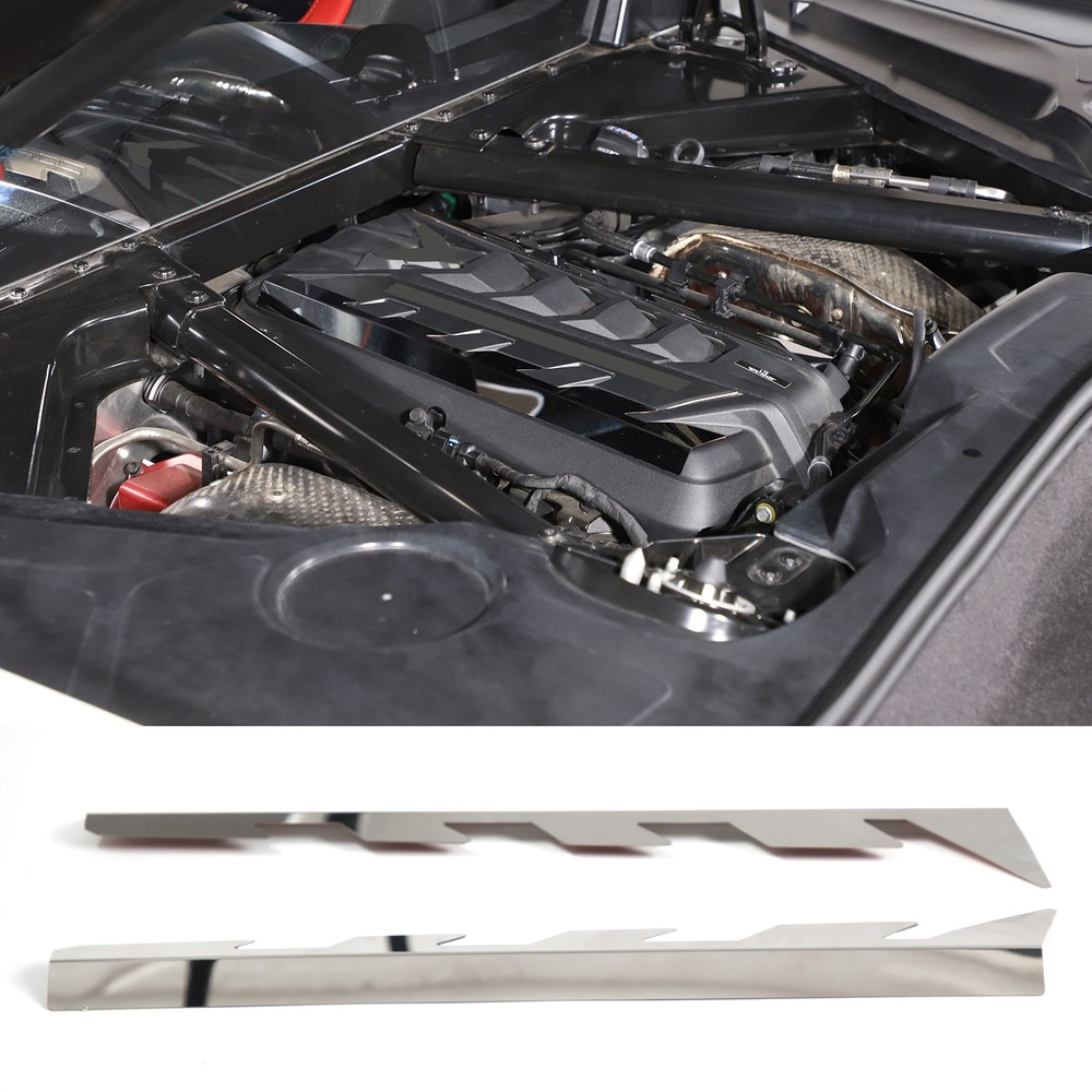 Silver Engine Hood Panel Cover Trim For Corvette C8 For Corvette C8 2020-2026
