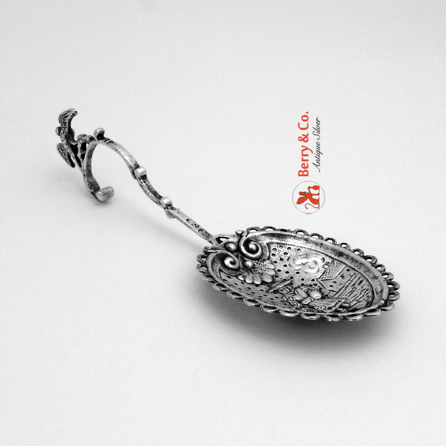 Monkey Spoon German 800 Silver Eagle Finial Figural Bowl 1880