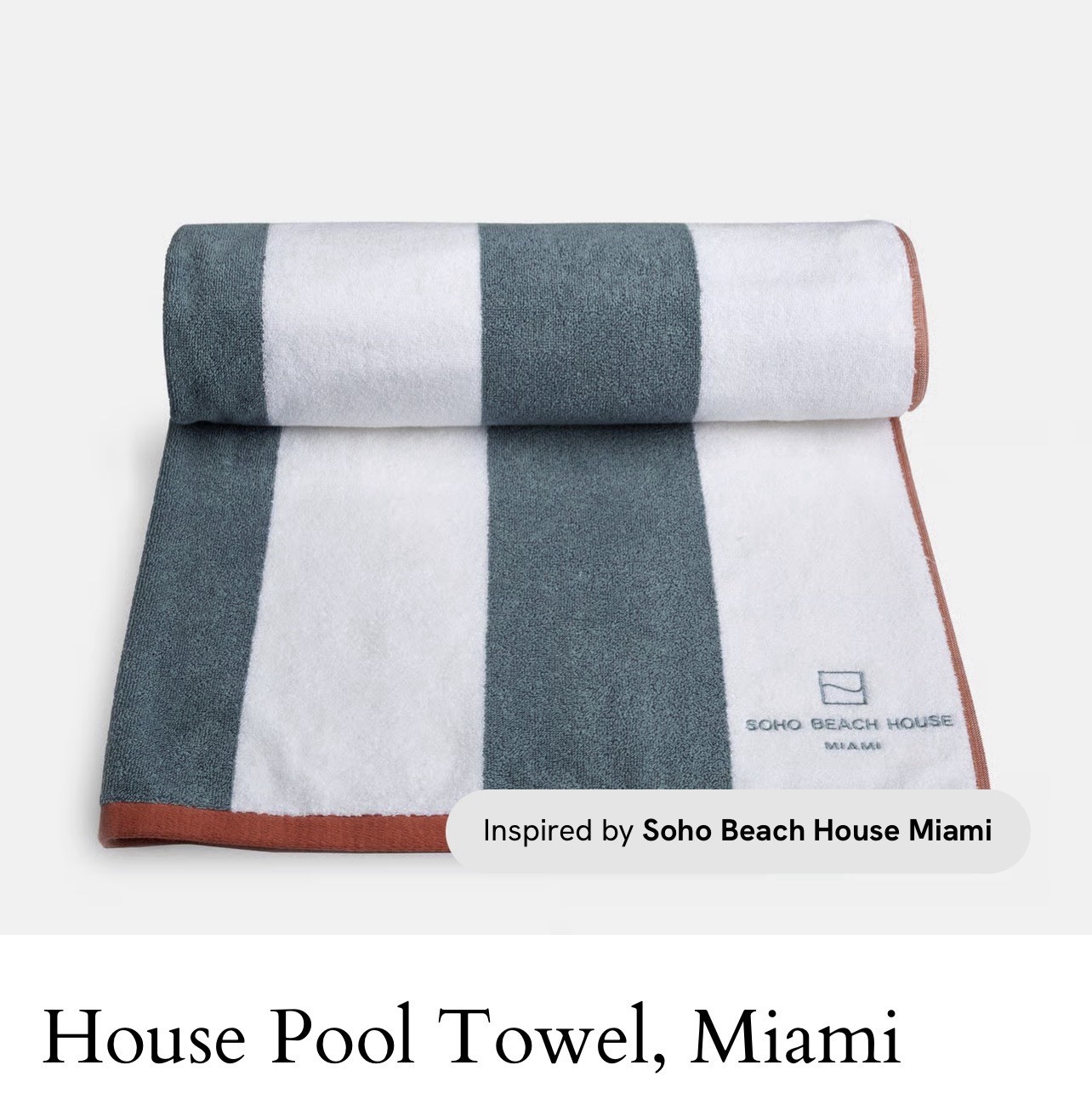 Soho Home House Pool Towel ,Miami Mo Cotton For Beach , Picnic Or Pool Day
