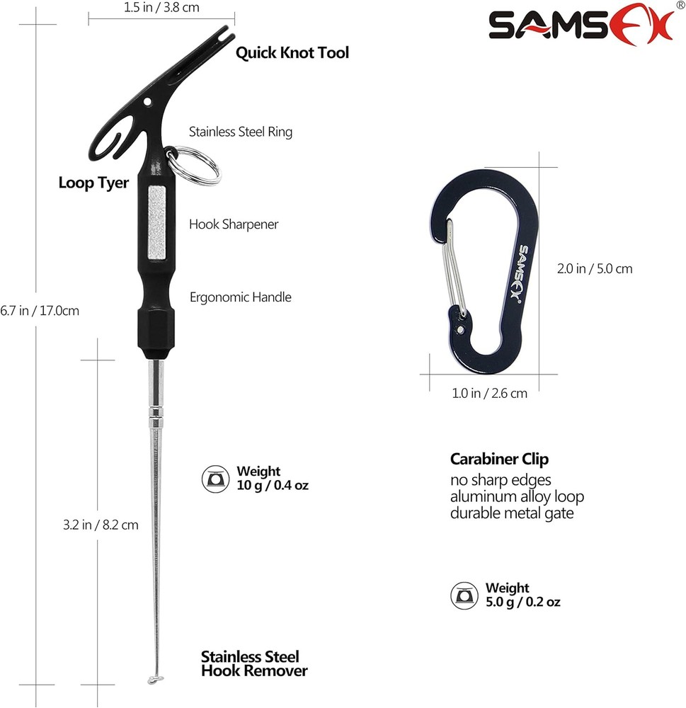 Fishing hook removal tool with loop tyer