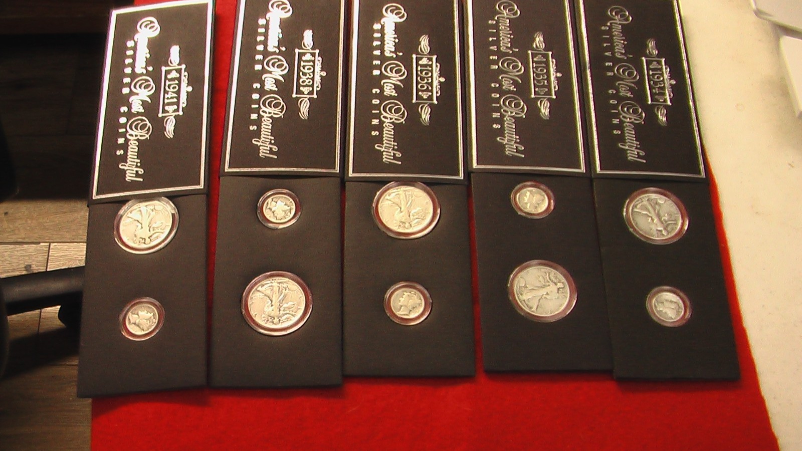 $3 Face 90% Silver; 65Walking Liberty Half Dollars 5 Mercury Dimes encased