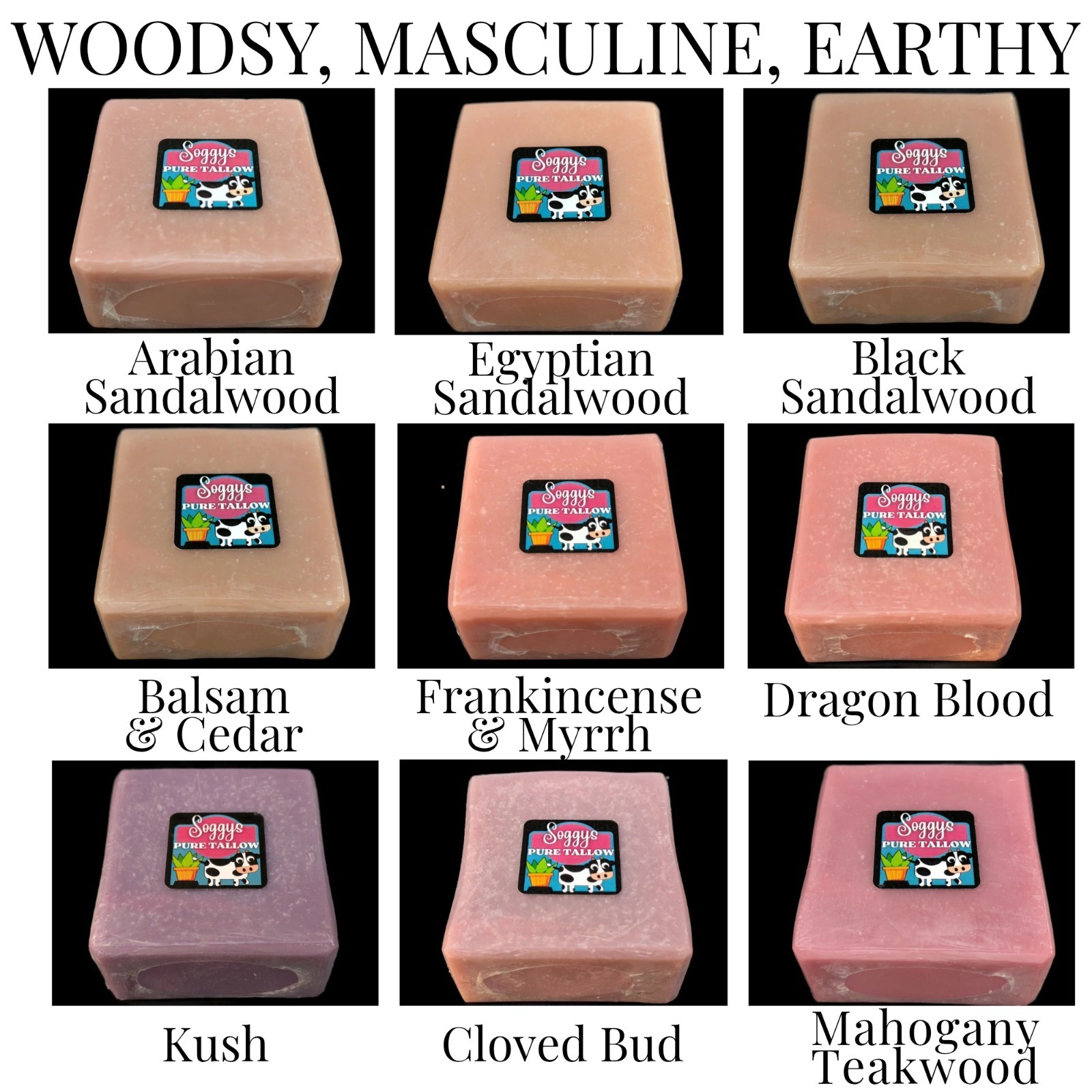 6 Handmade Tallow Soap Bars | Cold Process | Natural | Sensitive Skn | 6oz Each