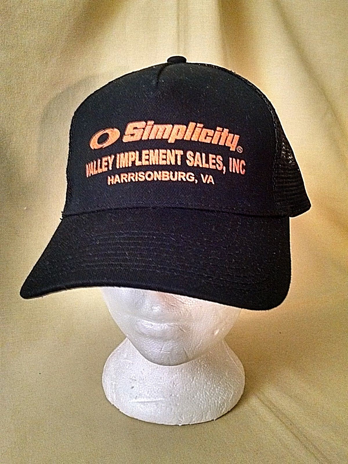 SIMPLICITY VALLEY IMPLEMENT SALES HAT HARRISONBURG VA BLACK ORANGE ADJ COBRA.