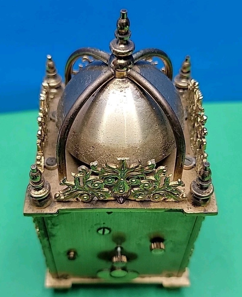 Vintage Ornate Swiss Mechanical Wind Arnex Alarm Clock. - Working Nicely.