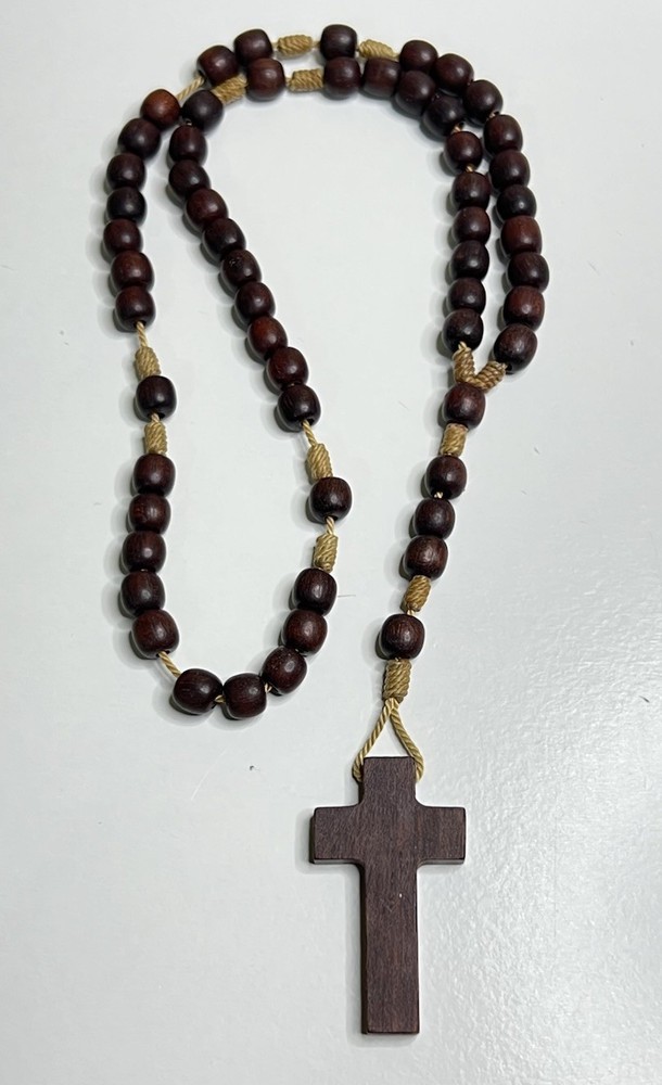 Jacaranda Wood Beads Knotted String Blessed Rosary