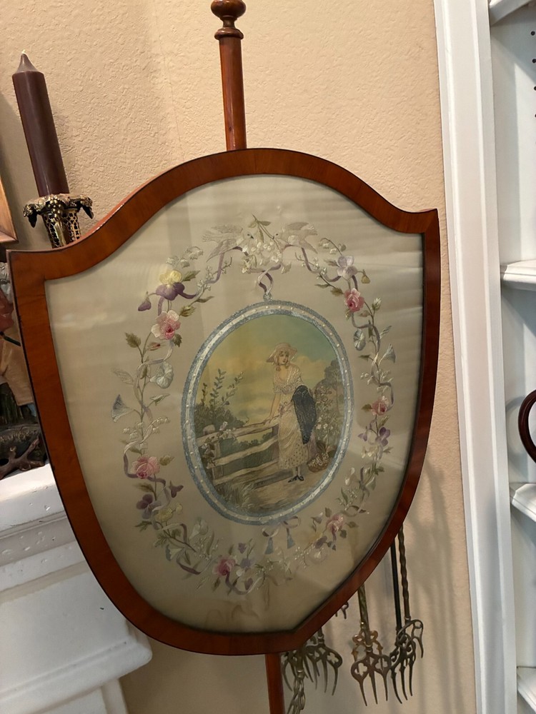 Antique Adjustable Pole Fire Shield (circa 1830s)