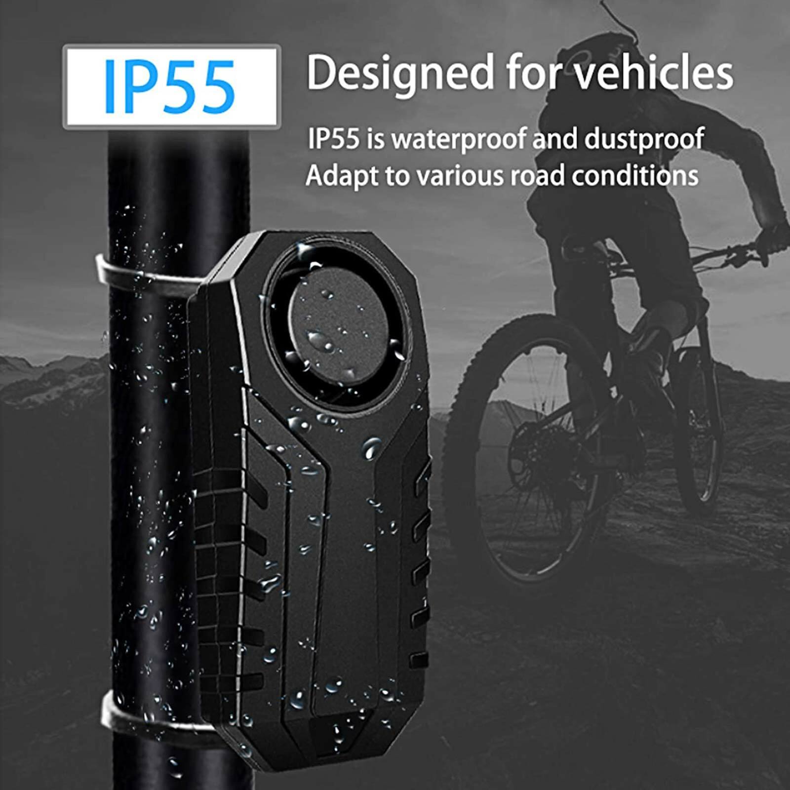 Bicycle Alarm with Remote 113dB Super Loud Bicycle Vibration Motion Sensor Siren