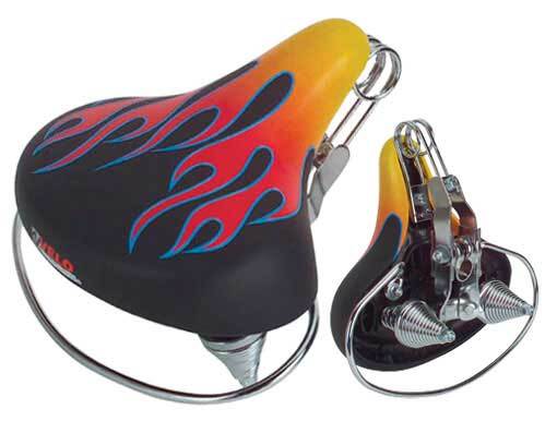 ORIGINAL! 10" LONG ULTRA-COMFI BEACH CRUISERS SADDLE WEB SPRING FLAMES.