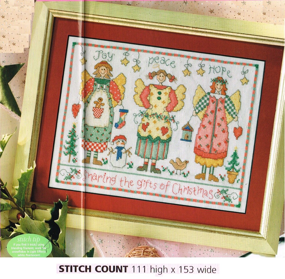 CHRISTMAS ANGELS  CROSS STITCH PATTERN  ONLY    ALS  WWB