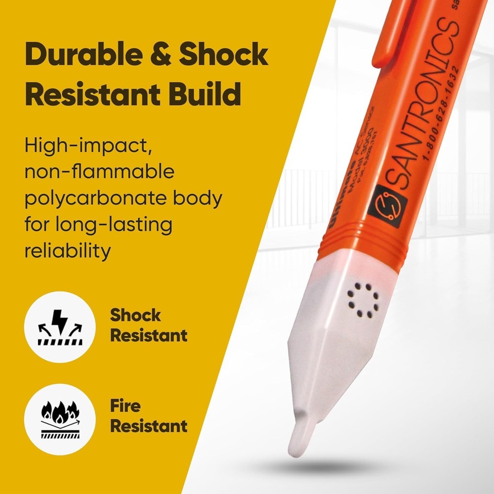 High-Intensity AC Voltage Tester with Audio/Visual Alerts - Compact & Reliable