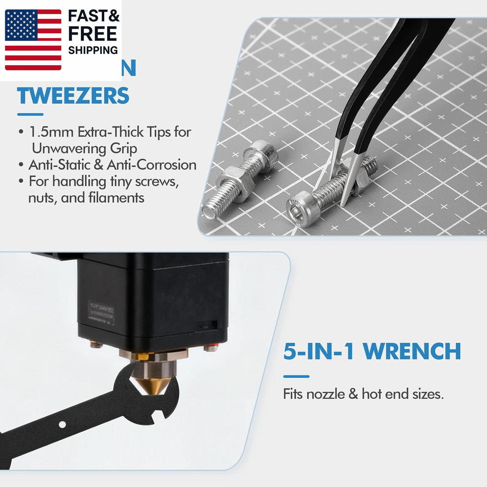 38PCS 3D Printer Tools, 3D Printer Tool Kit with Nozzle Cleaner, Scraper, Files,