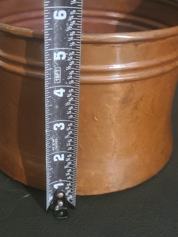 Copper Pot Cauldron Riveted Brass Handle Rivets Rustic Primitive Cottage AKSA 13