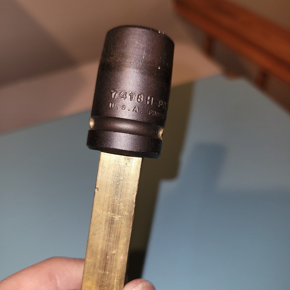 Vintage Profession Solid Brass T-Handle Socket Tool 9/16 number 7418 H.. Rare