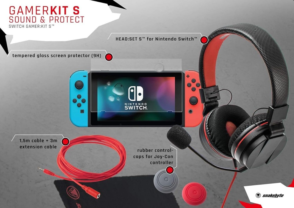 Snakebyte Gamer Kit S Sound & Protect for Nintendo Switch