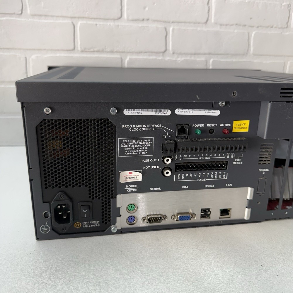 Rauland-Borg Telecenter Rackmount Paging Intercom Controller Server VGA USB LAN