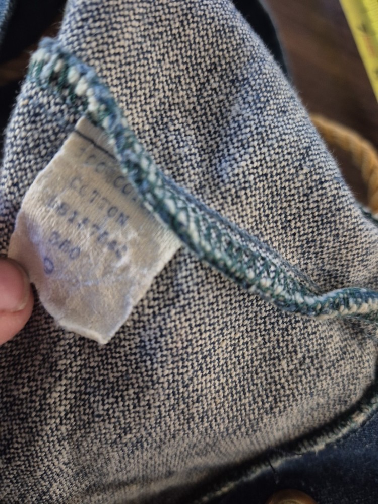 Vintage Tote Drawstring Denim Bag - Unknown Mfg