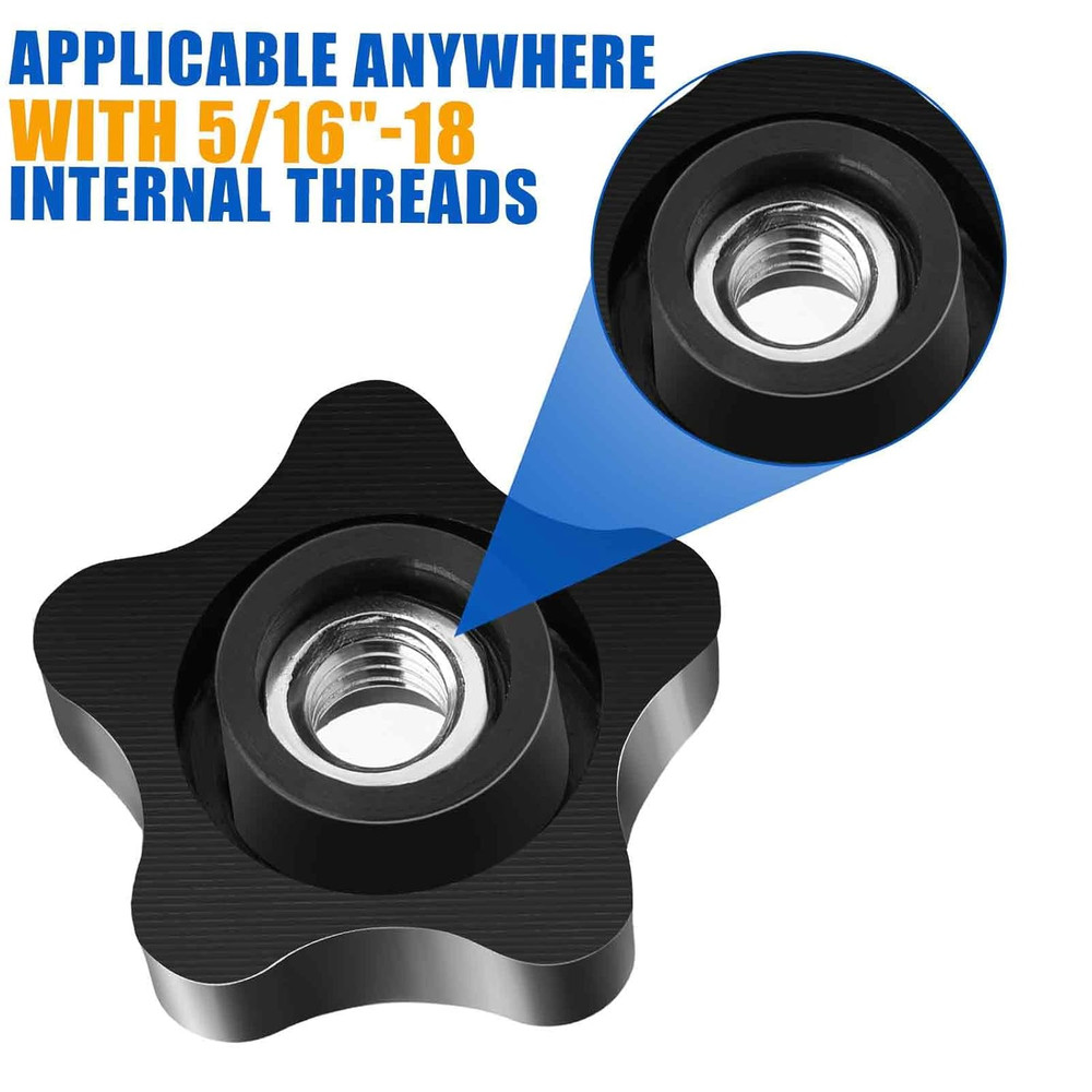 4 Pcs 5/16-18 Threaded Star Knobs for T Track Bolts and Jigs
