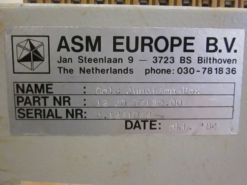 ASM Cold Junction Box, 12 30 67110, Used