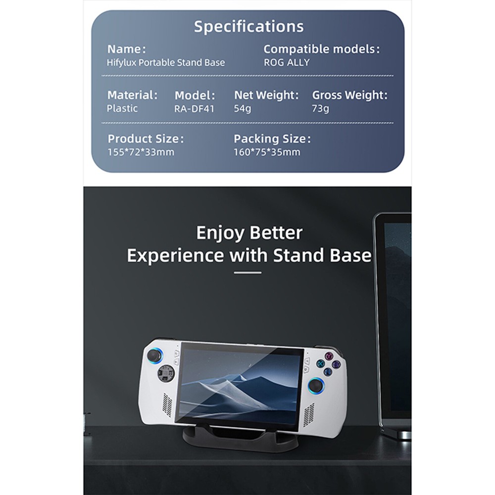 Console Black Dock Stand Plastic Bracket Accessories For ROG ALLY Game Machine