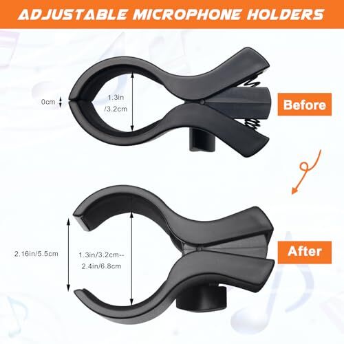 Adjustable Microphone Holder Clip, 2 Pcs Plastic Spring Mic Clip, Microphone