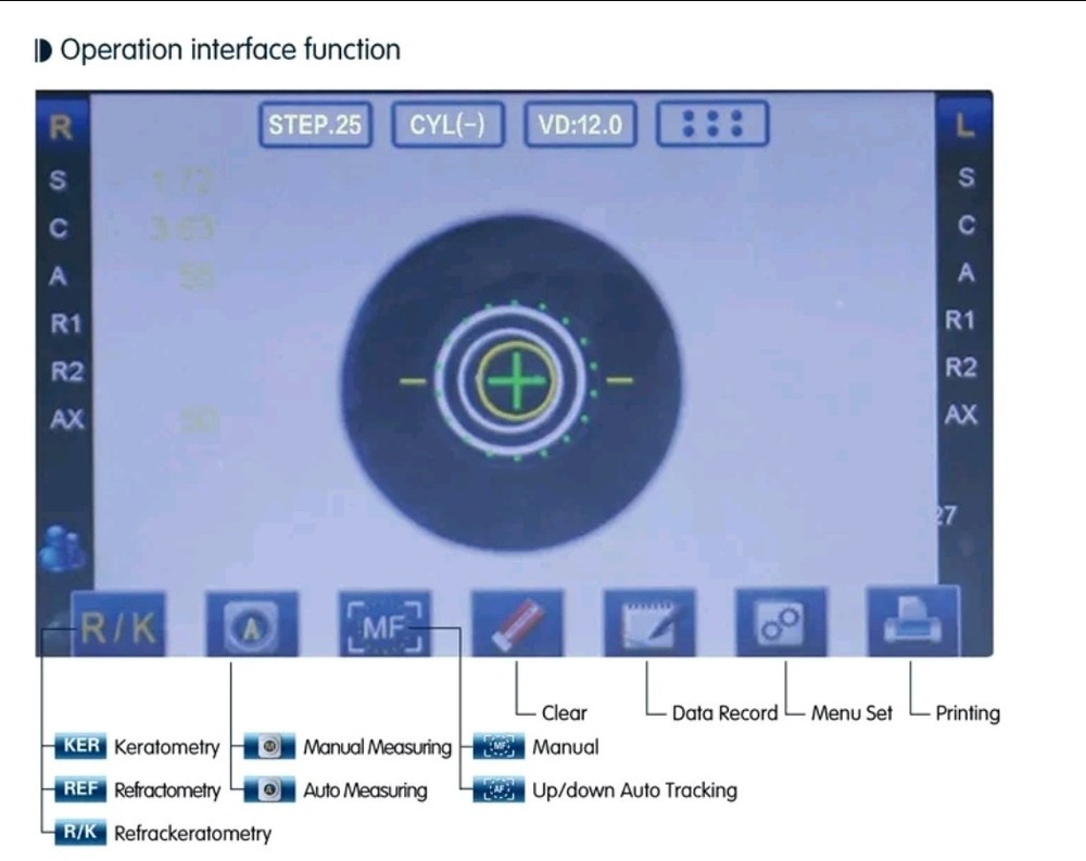 7" TFT Touch Screen Auto-Refractor Keratometer Ophthalmic Refractometer RFK-920