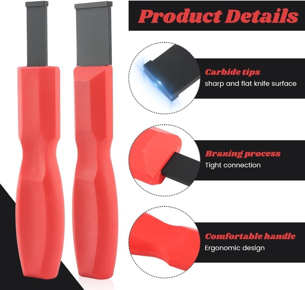2pcs Carbide Scraper, 1-1/4 Inch and 5/8 Inch Carbide Scraper Set, Gasket Scrape